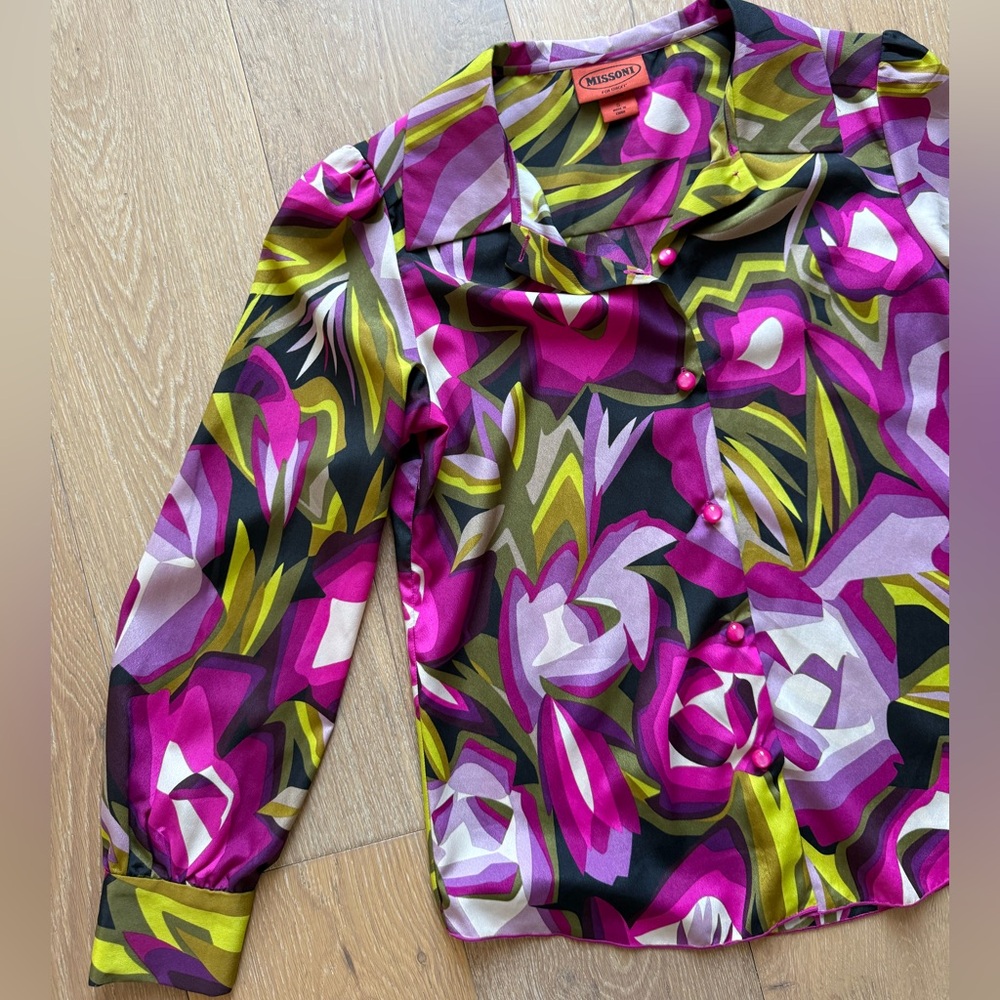 Missoni for Target abstract floral button up top